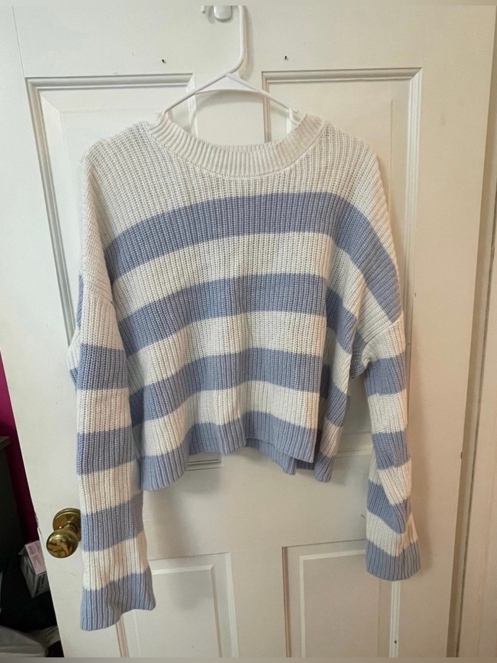 Sincerely Jules for Bandier Cream & Blue Striped Sweater